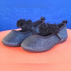 Size 6 Black glitter ballet flats Toddler